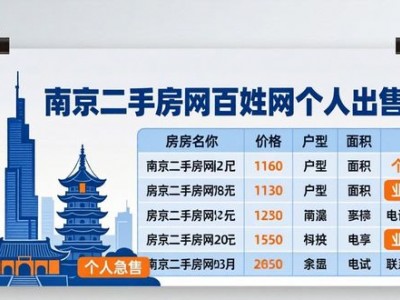 南京多个二手房网房源信息汇总，含个人急售及业主委托等