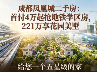 成都凤凰城二手房：首付4万起抢地铁学区房，221万享花园美墅
