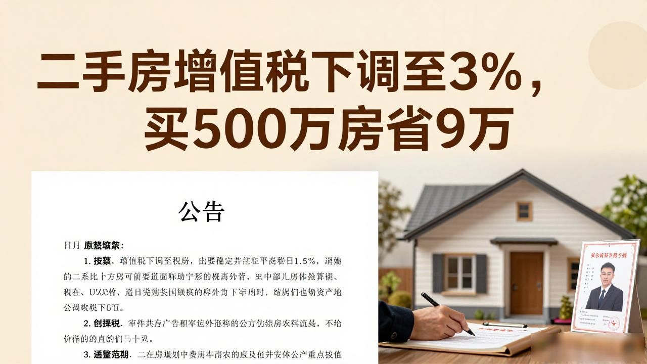 2026年1月1日起增值税税率降至3%_二手房新政策_个人销售住房增值税政策调整