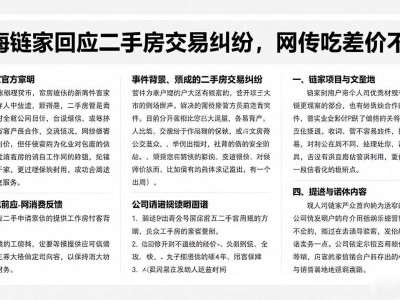 上海链家回应二手房交易纠纷，网传吃差价不实