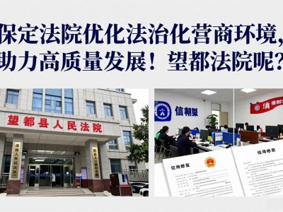 保定法院优化法治化营商环境，助力高质量发展！望都法院呢？
