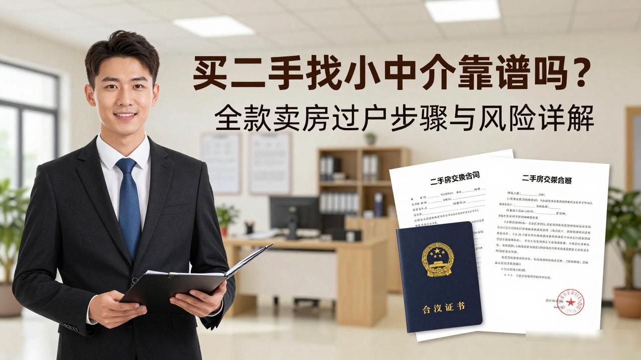 买二手房小中介靠谱吗_全款卖给中介过户步骤_找中介卖房子风险