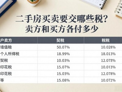 二手房买卖要交哪些税？卖方和买方各付多少