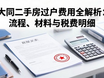 大同二手房过户费用全解析：流程、材料与税费明细