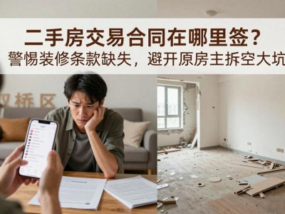 二手房交易合同在哪里签？警惕装修条款缺失，避开原房主拆空大坑