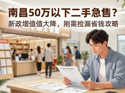 南昌50万以下二手急售？新政增值税大降，刚需捡漏省钱攻略